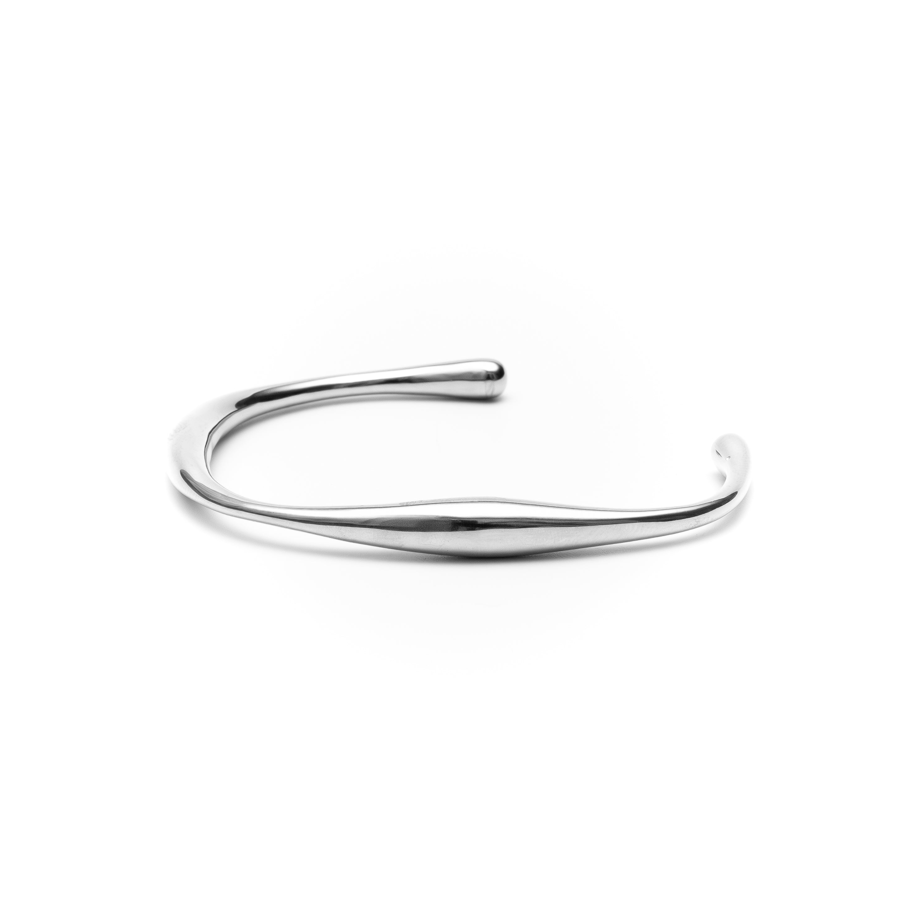 Silver bracelet on a white background