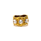 White Mosaic Ring gold ring for women