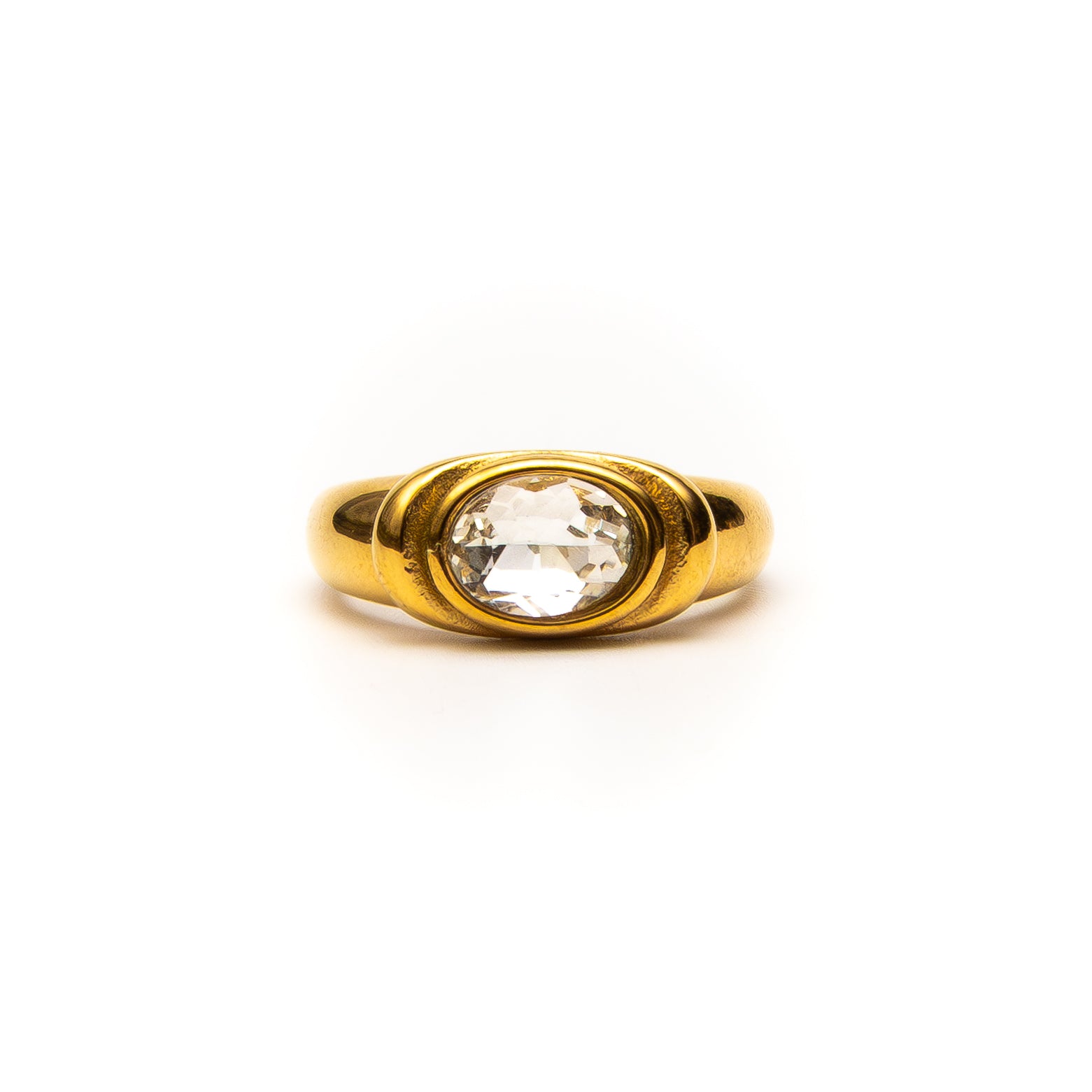 White Stillstone Ring gold ring for women