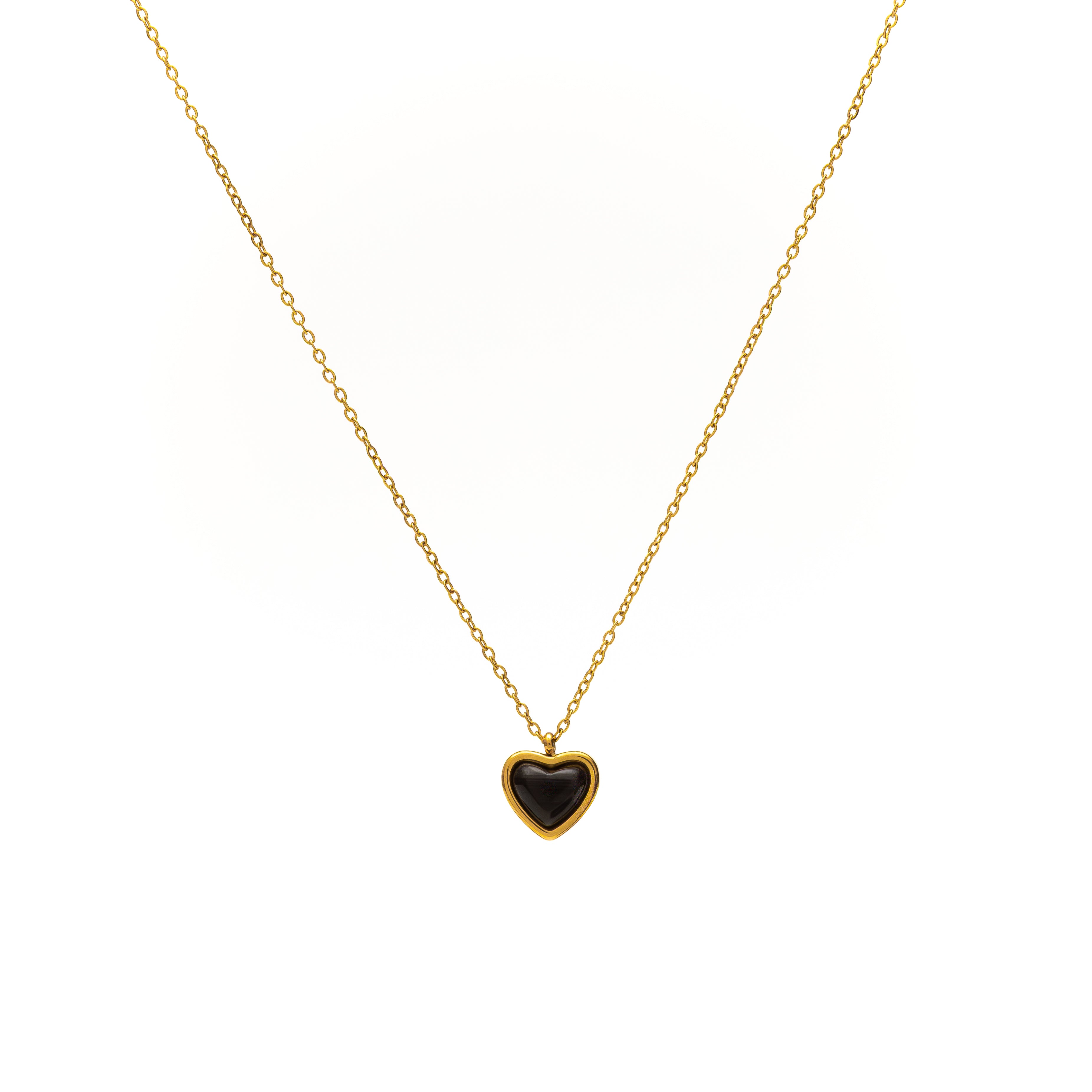 Black Heart Necklace gold necklace for women