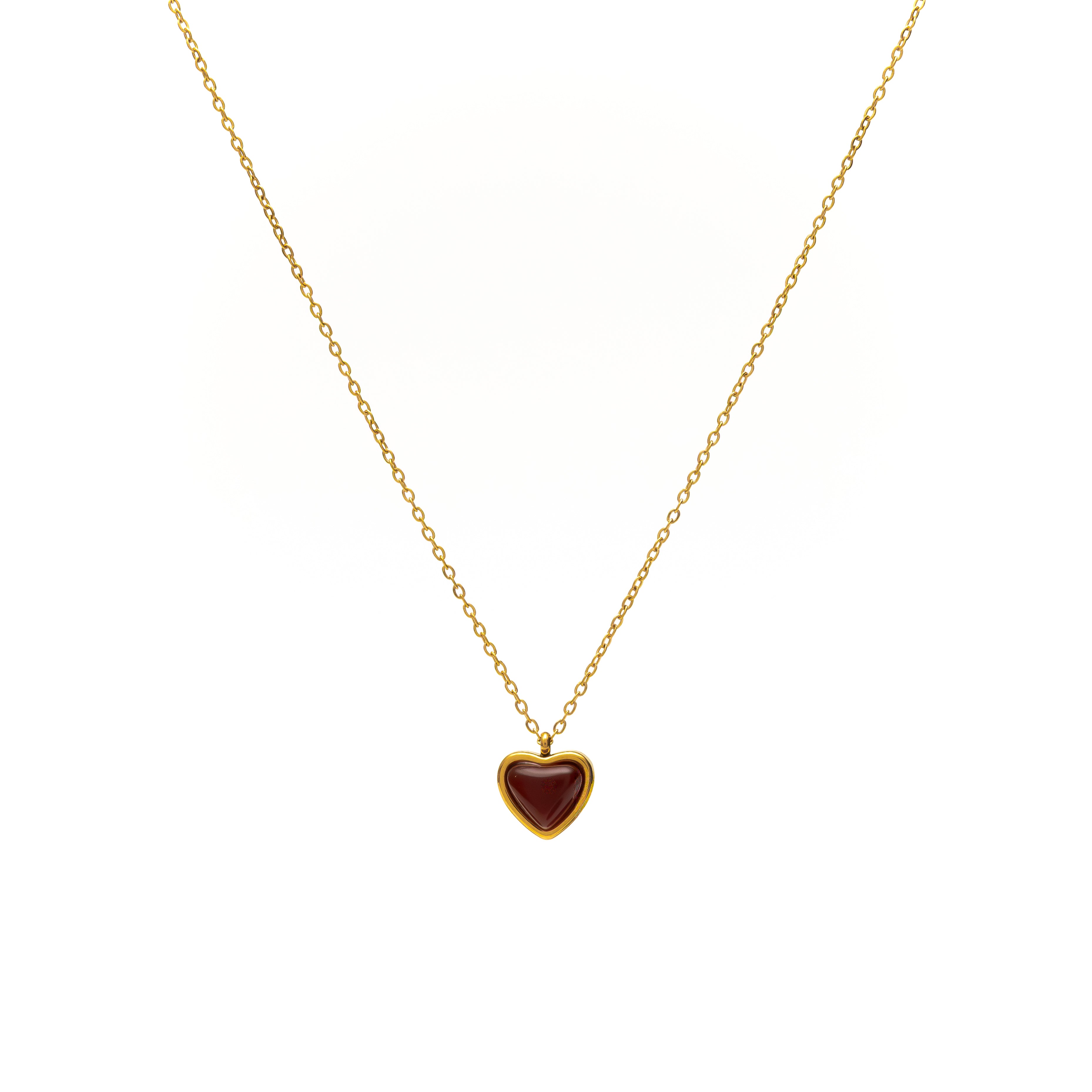 Red Heart Necklace gold necklace for women