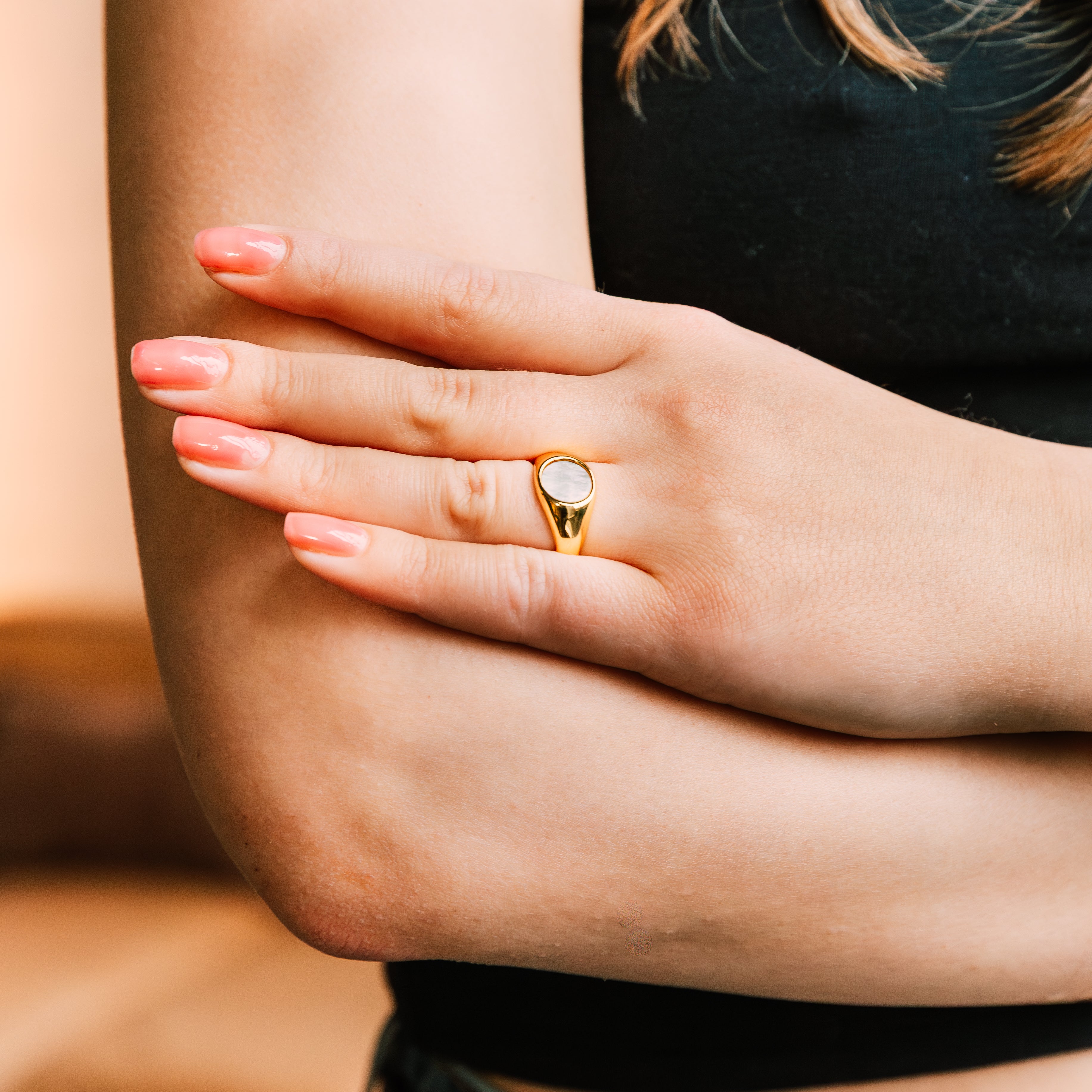 Alina Ring gold ring for women on white background