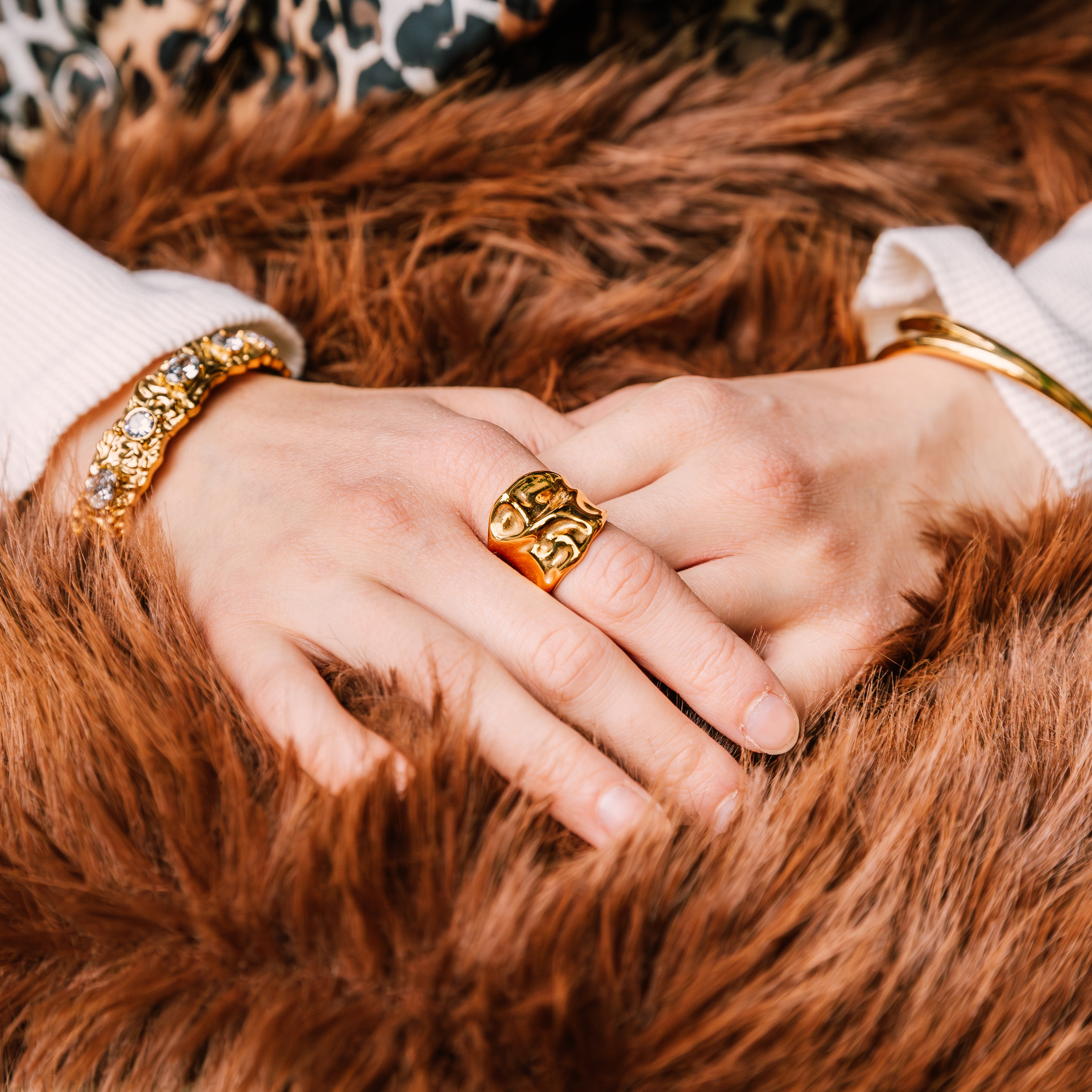 Forme Ring gold ring for women on white background