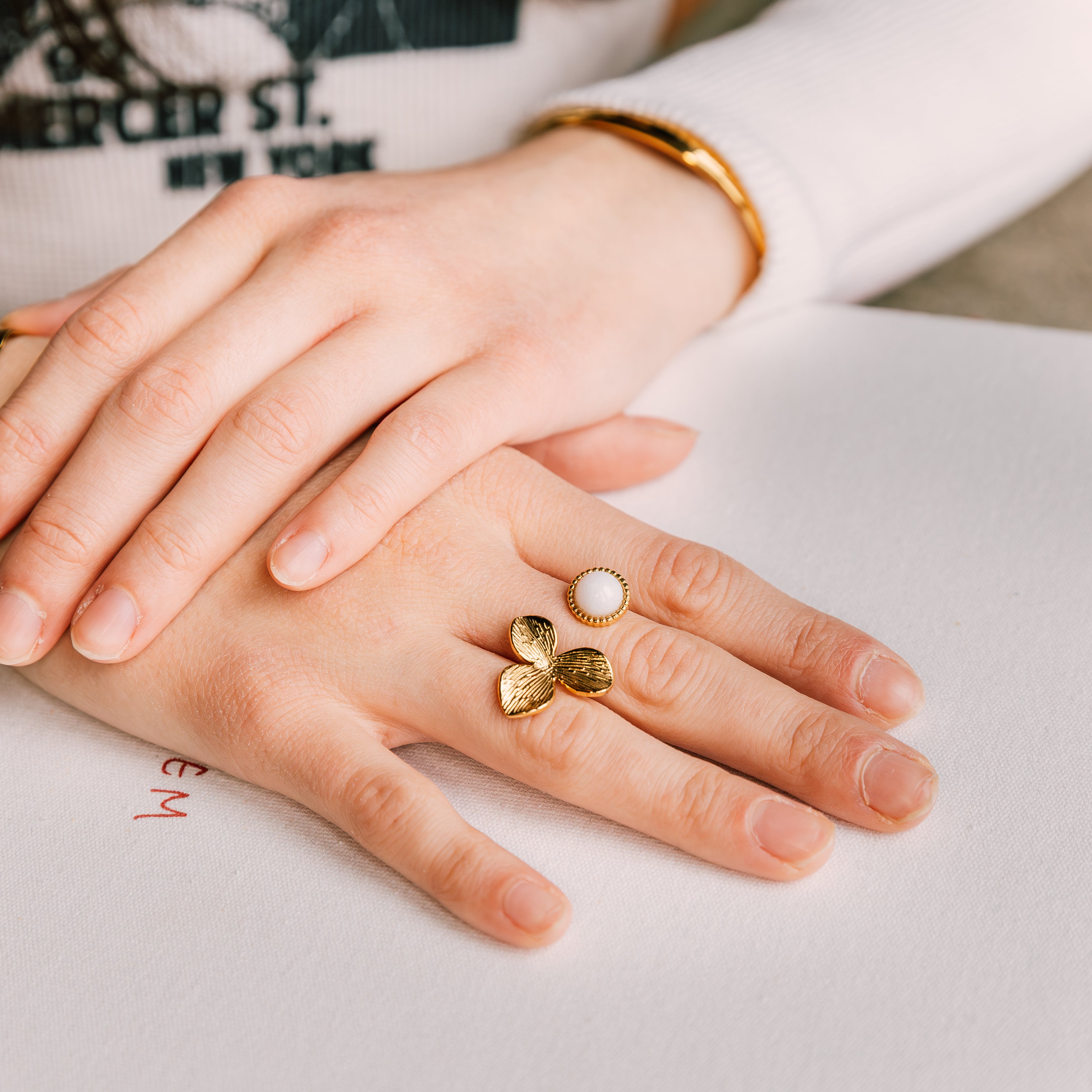 Fleur Muse Ring gold ring for women on white background