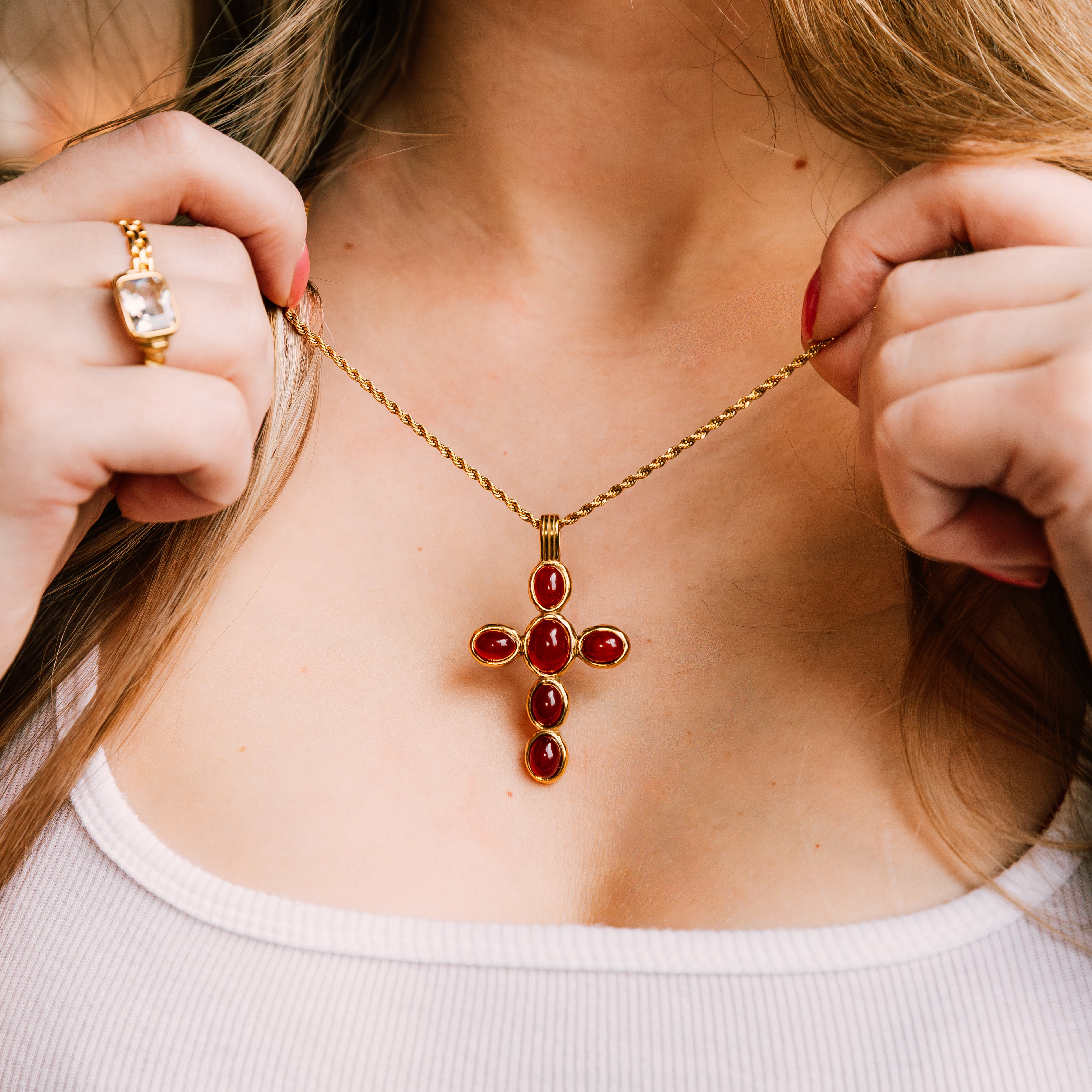 Ruby Relic Necklace gold necklace for women close-up