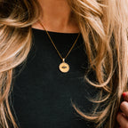 Lucia Eye Necklace gold necklace for women on white background