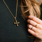 Verde Cross Necklace gold necklace for women close-up