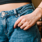 White Clair Ring gold ring for women close-up