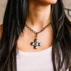 Icon Cross Necklace gold necklace for women lifestyle view