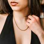 Elle Rope Necklace gold necklace for women on white background