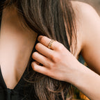 White Marque Ring gold ring for women close-up