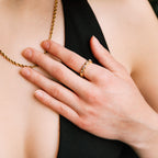 White Elira Ring gold ring for women close-up