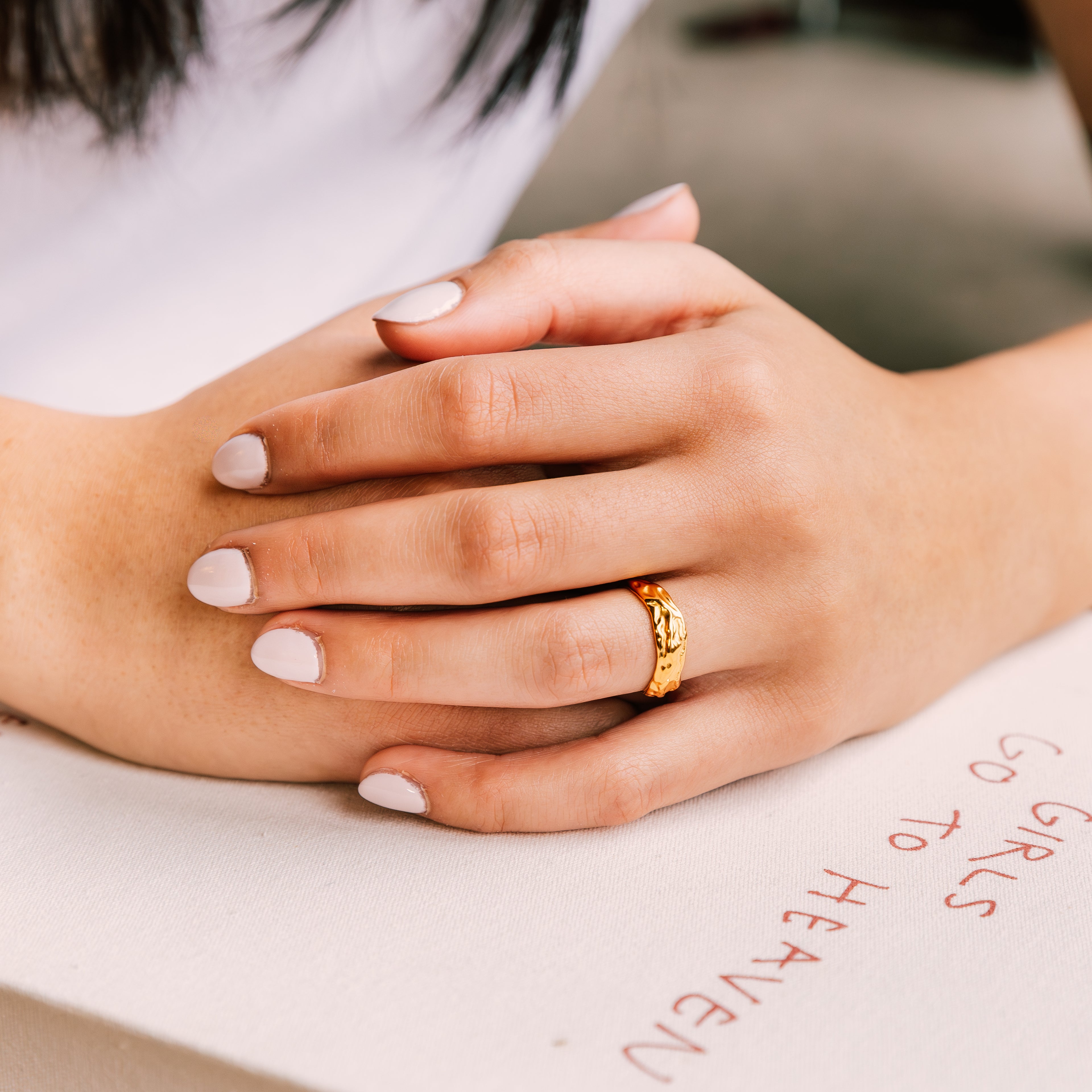 Nessa Ring gold ring for women on white background