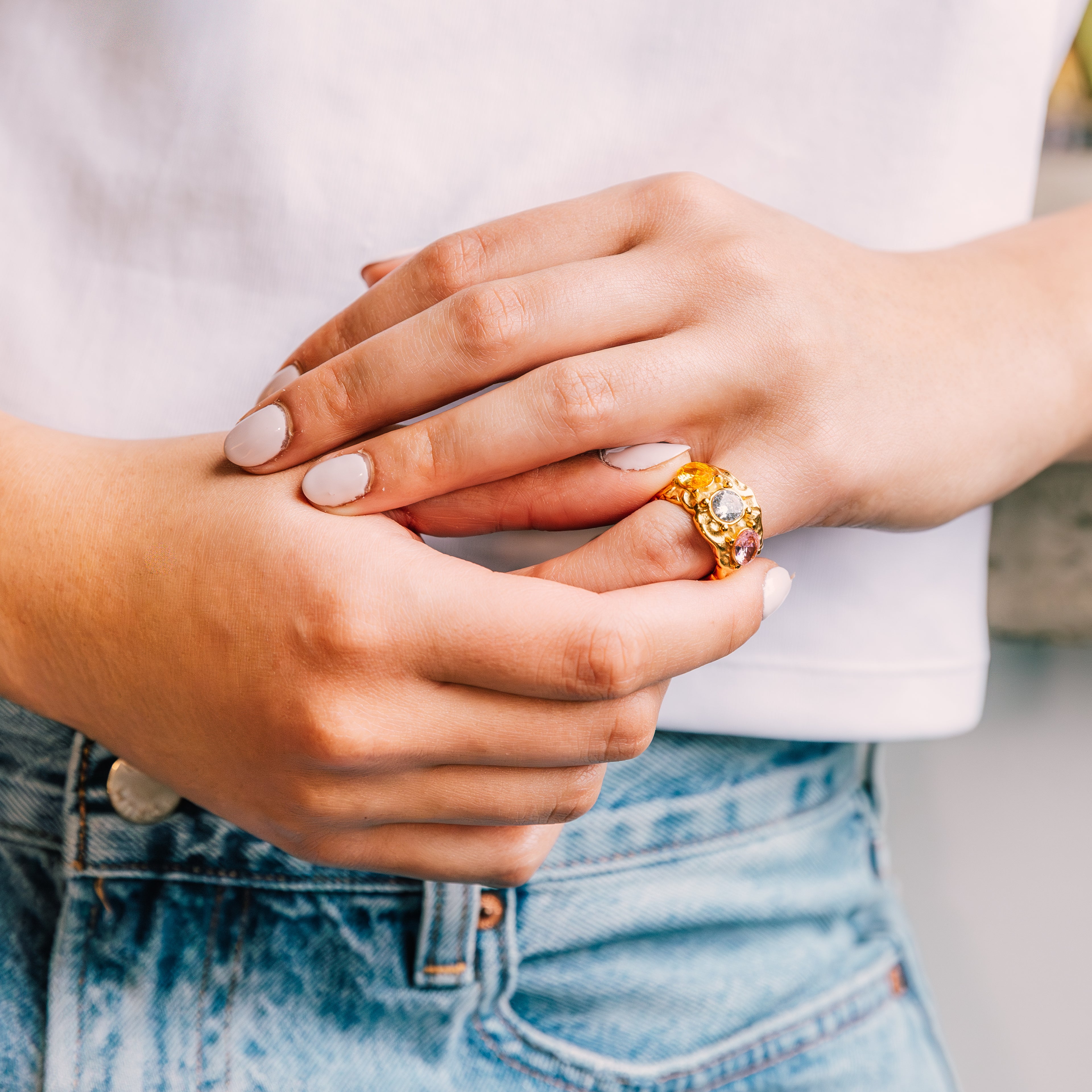 Prism Mosaic Ring gold ring for women close-up