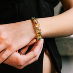 Prism Mosaic Cuff gold bracelet for women close-up